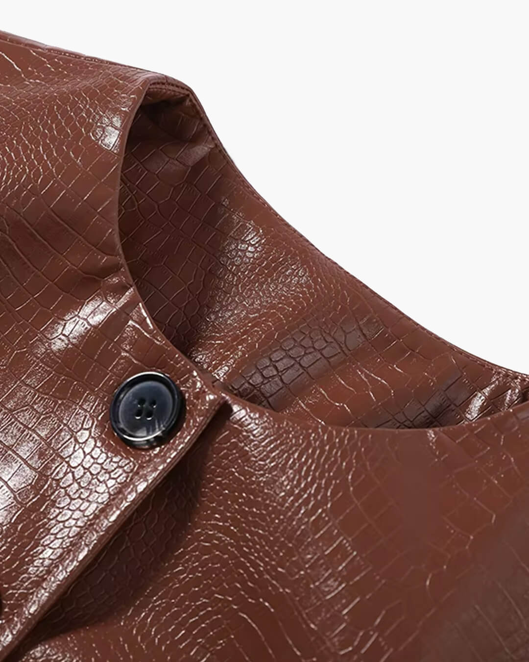 ZEYA - Ruth Croc Embossed Faux Leather Jacket