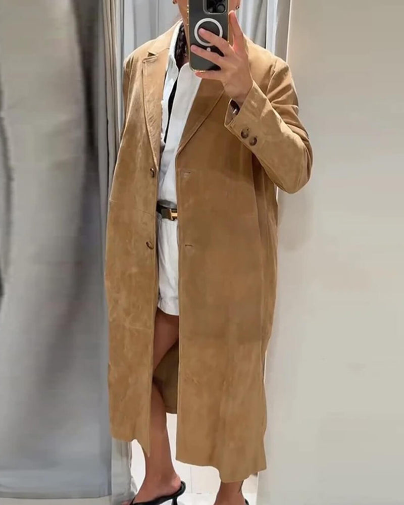 ZEYA - Sabrina Suede Trench Coat