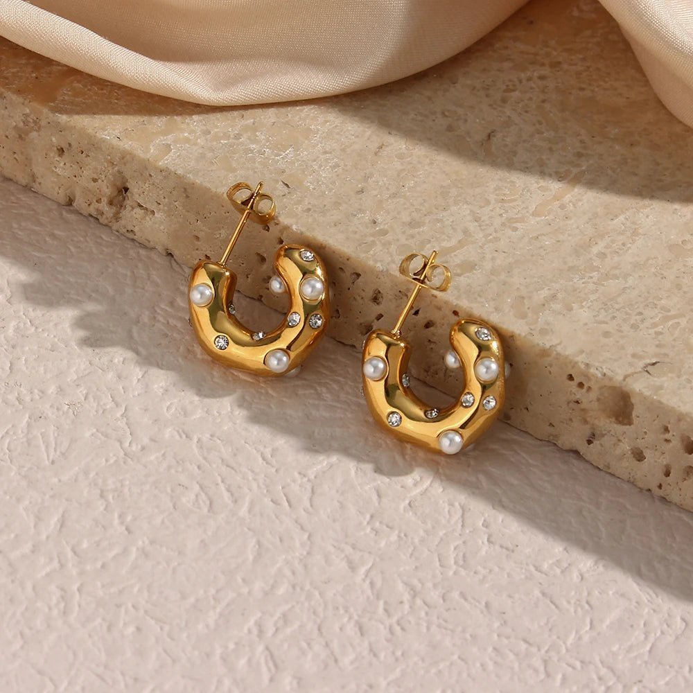 ZEYA - Samira Pearl Hoop Earrings
