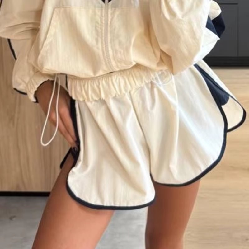 ZEYA - Sandra Chevron Windbreaker Shorts Set