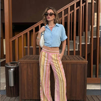 Pantaloni palazzo cu crac larg Sara