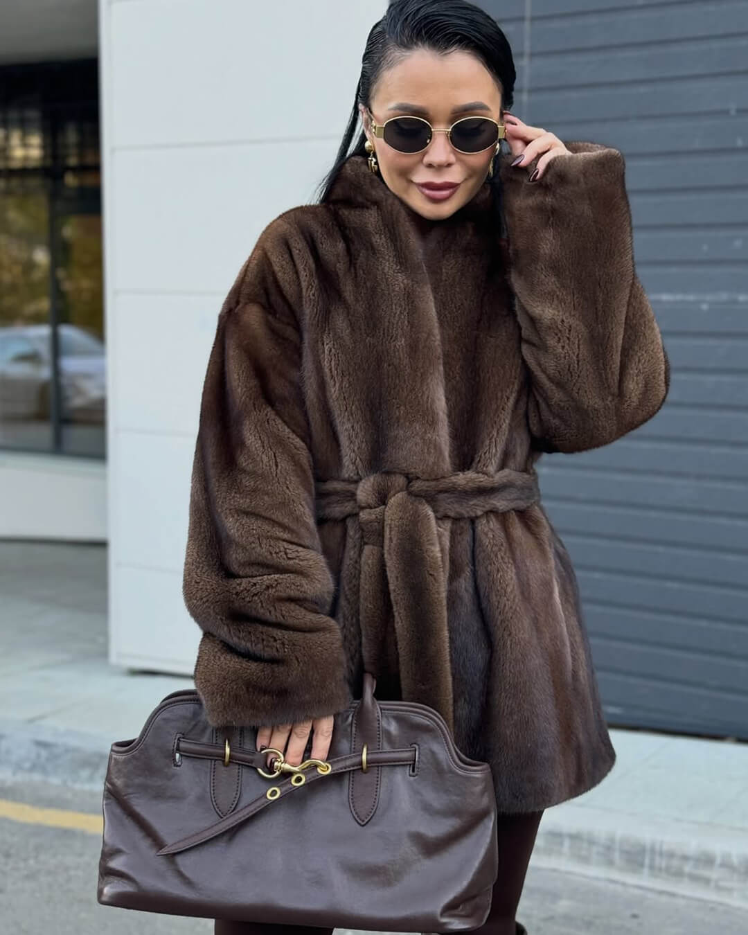ZEYA - Seve Belted Faux Fur Jacket