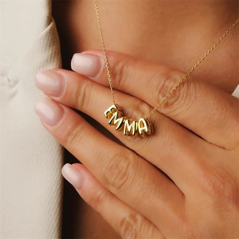 ZEYA - Shane Name Necklace - Custom 3D Bubble Letter Pendant for Women