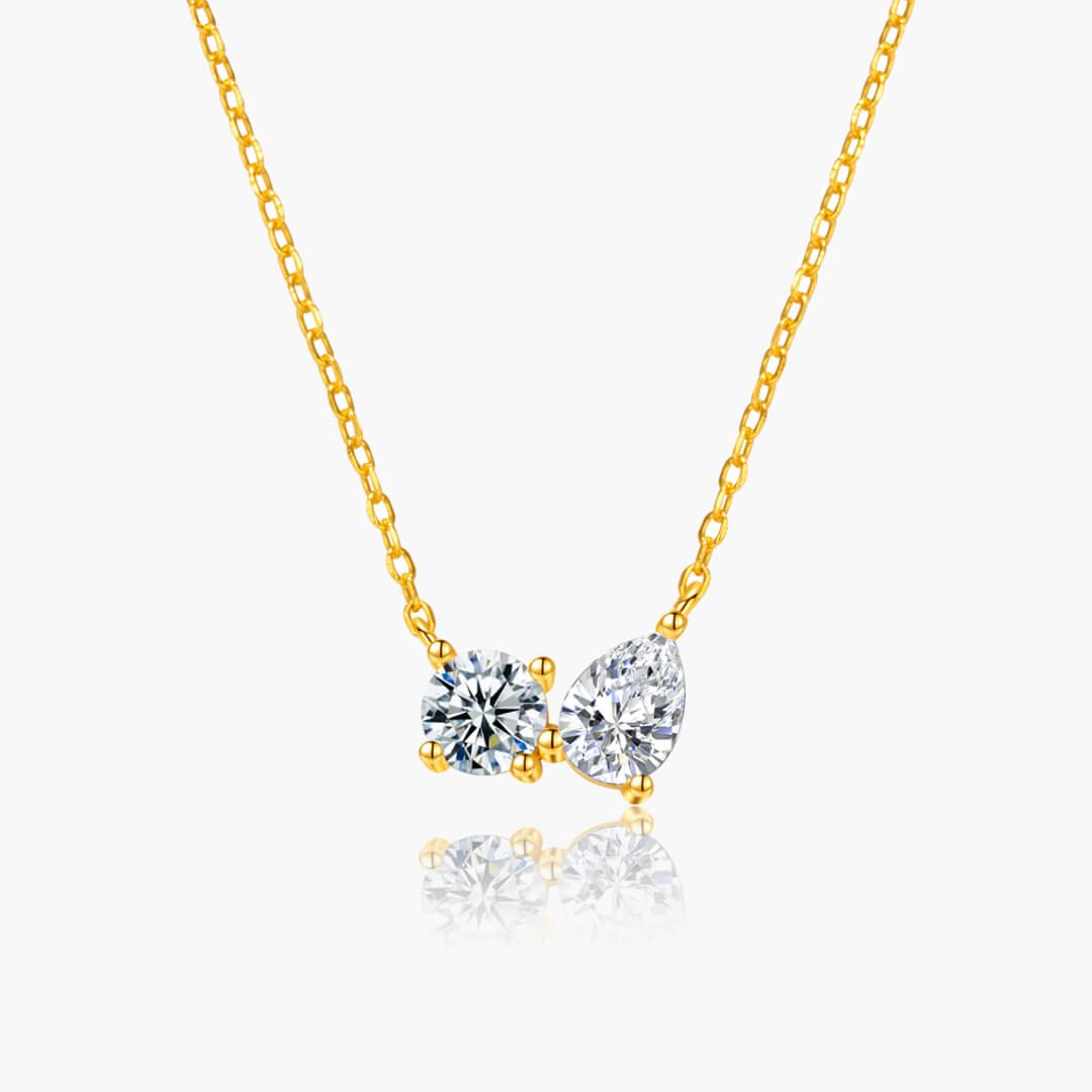 ZEYA - Sherah Twin Zirconia Pendant Necklace