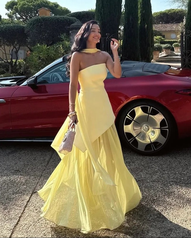 ZEYA - Sophia Asymmetric Sheer Maxi Dress
