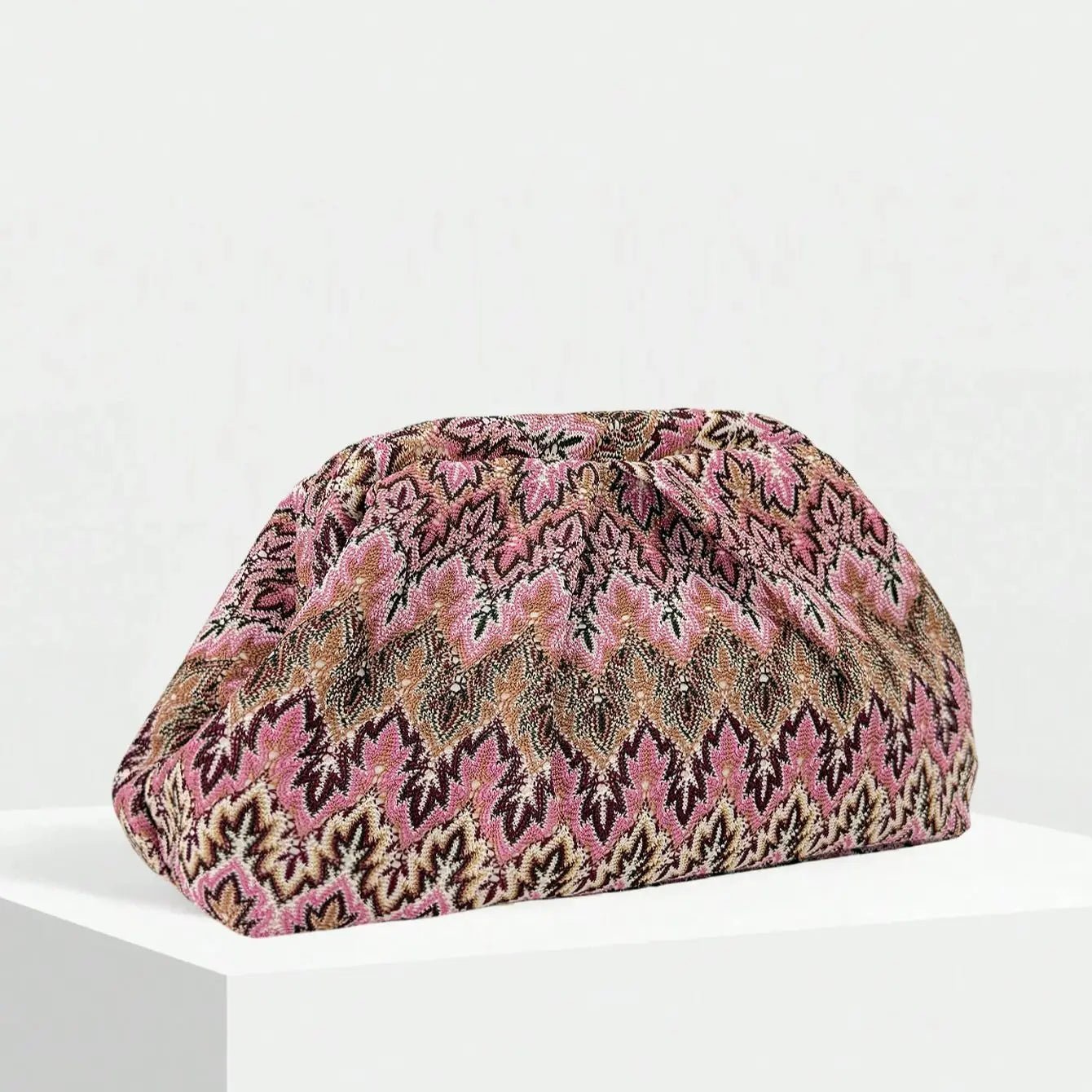 ZEYA - Sophia Jacquard Pleated Clutch