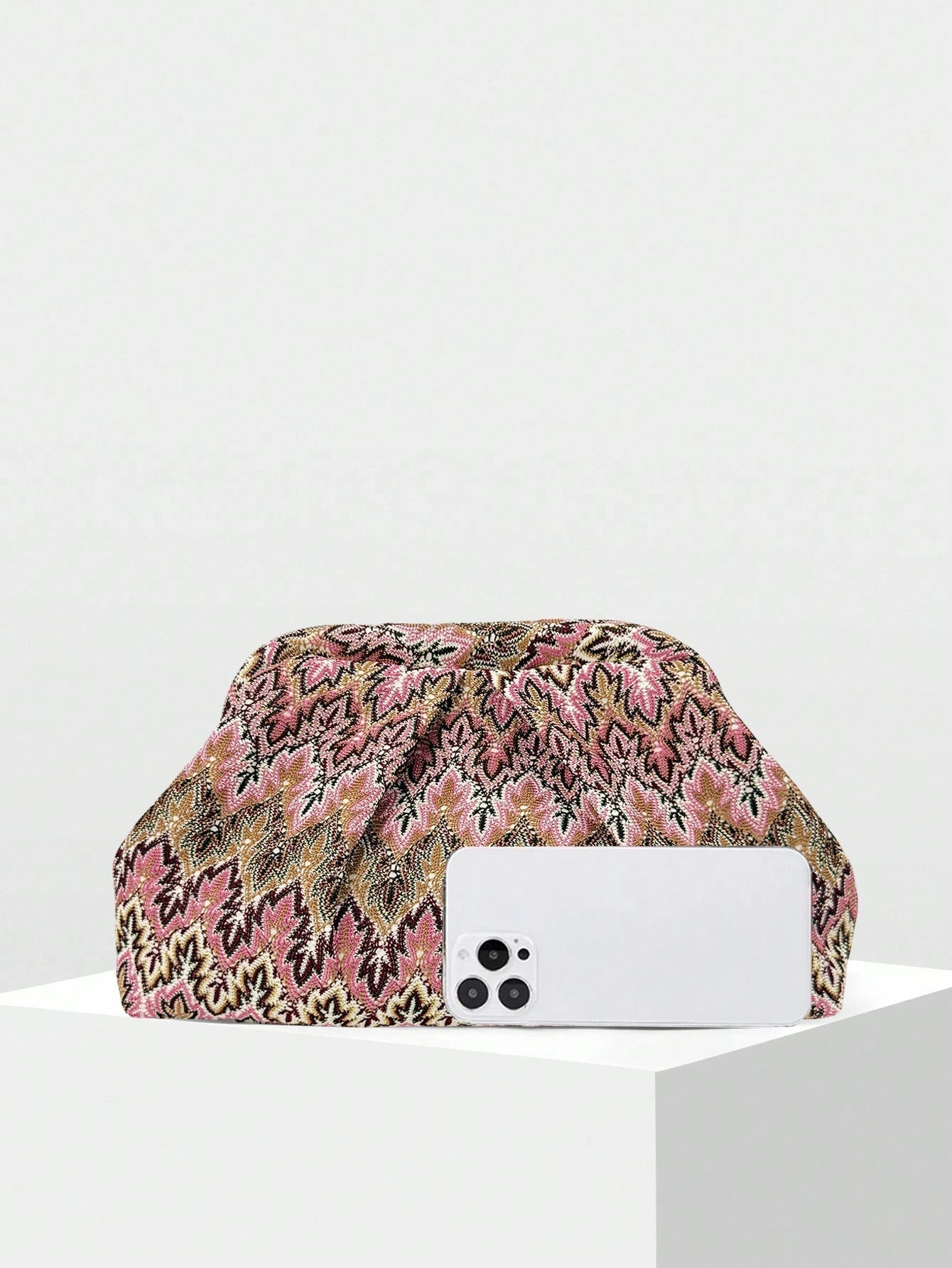 ZEYA - Sophia Jacquard Pleated Clutch
