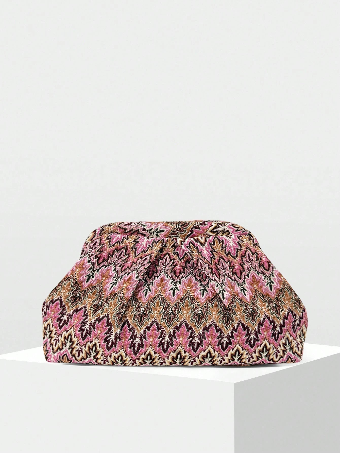 ZEYA - Sophia Jacquard Pleated Clutch