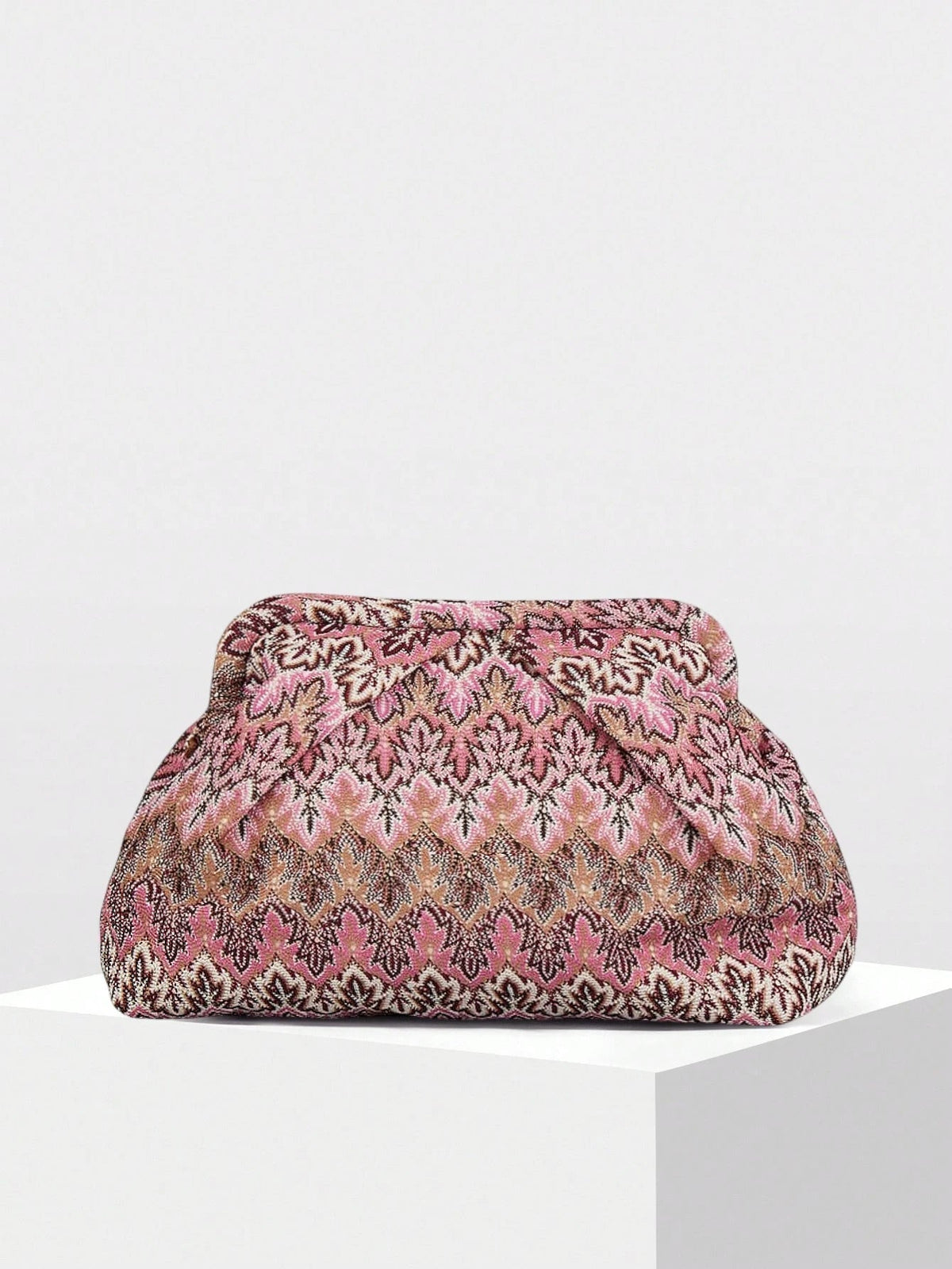 ZEYA - Sophia Jacquard Pleated Clutch