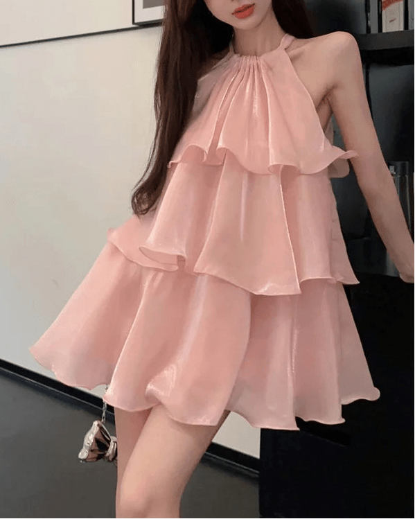 ZEYA - Sophia Organza Halterneck Mini Dress