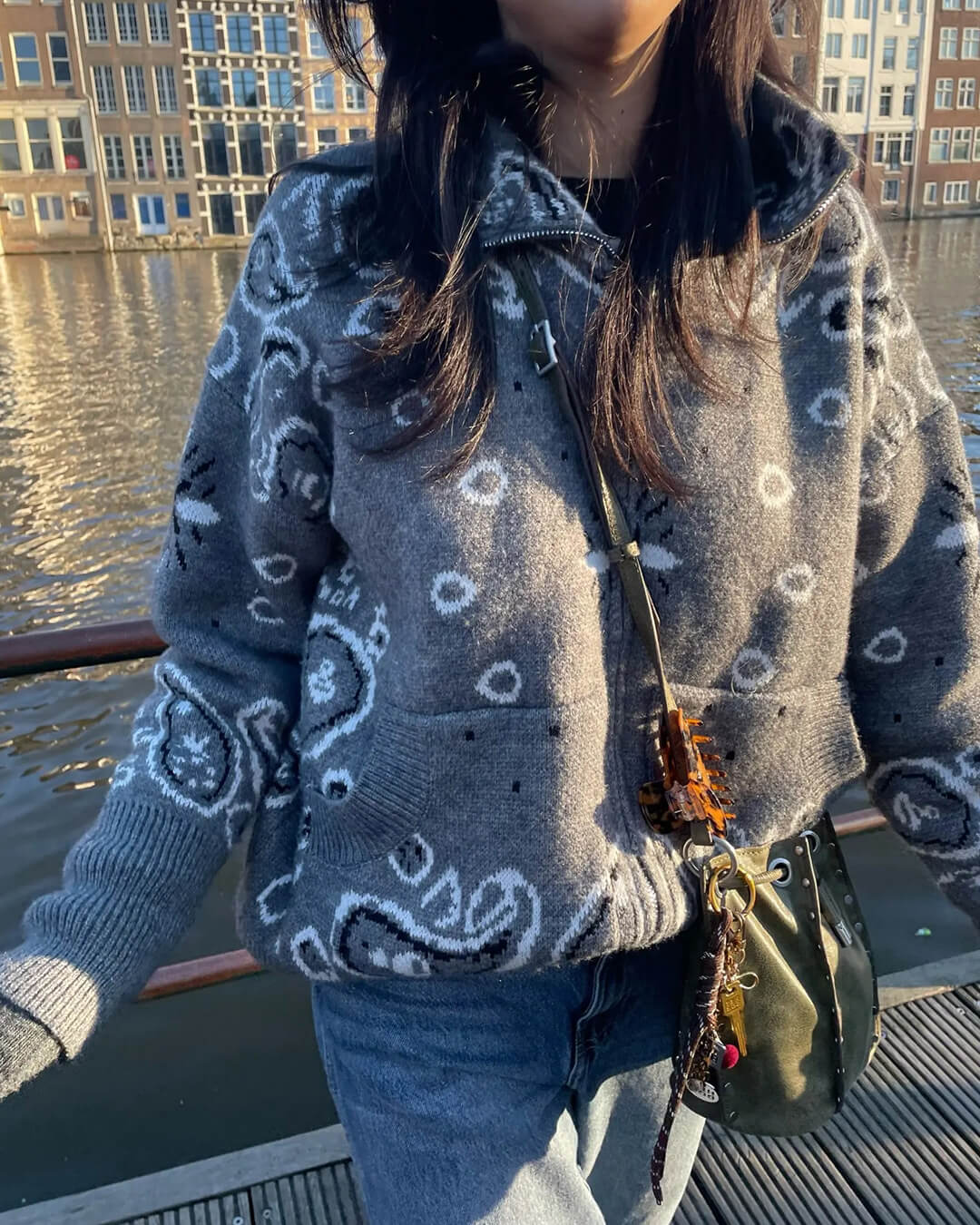 Stacey Paisley Strick-Cardigan
