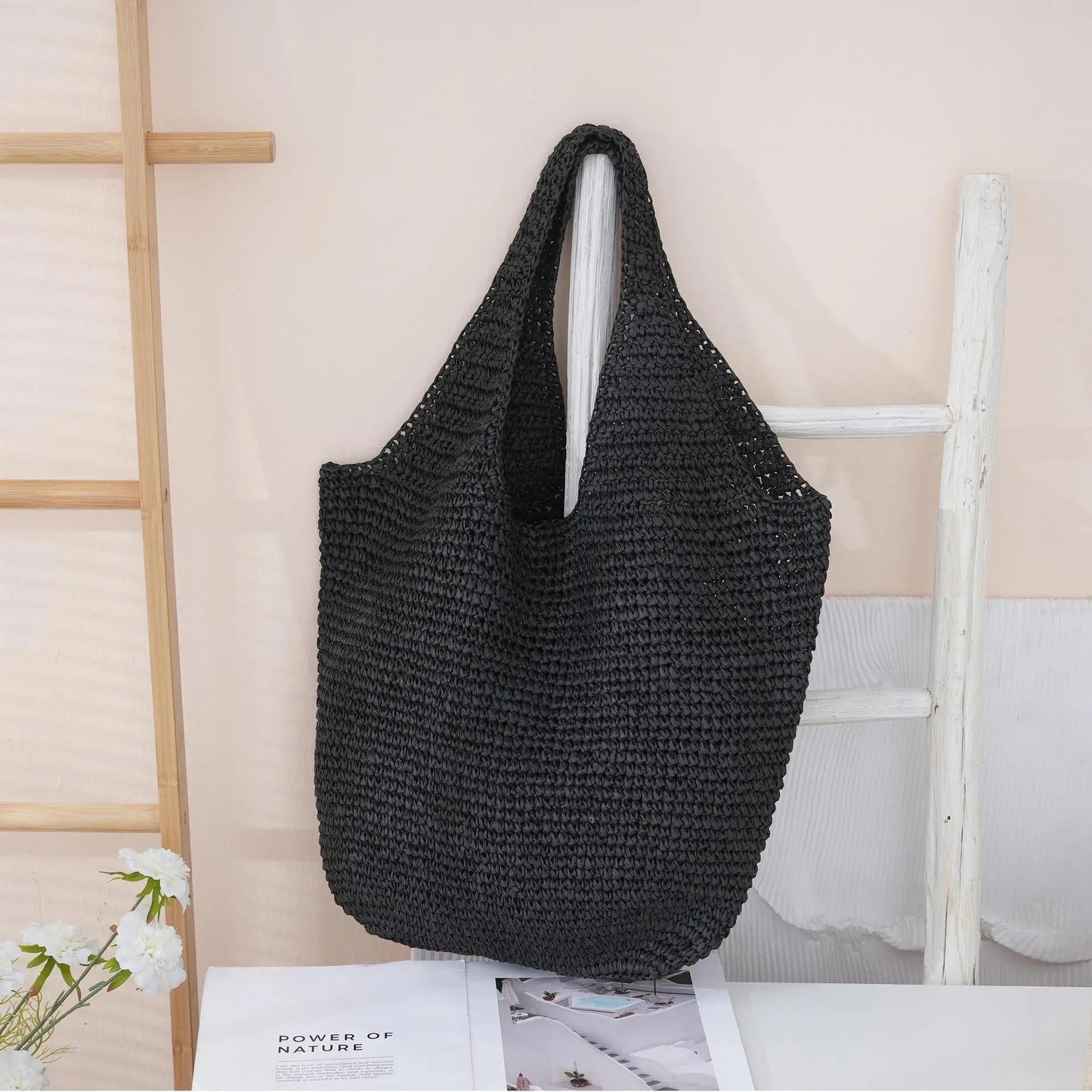 ZEYA - Svea Woven Rattan Tote Bag