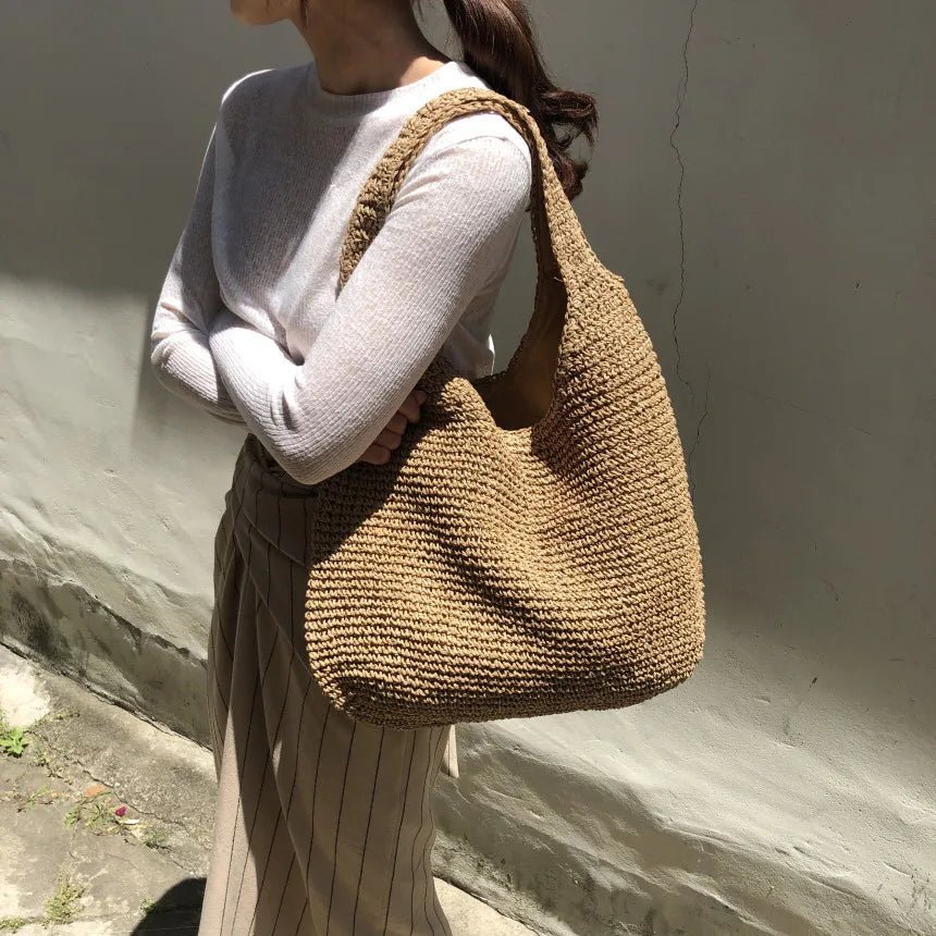 ZEYA - Svea Woven Rattan Tote Bag