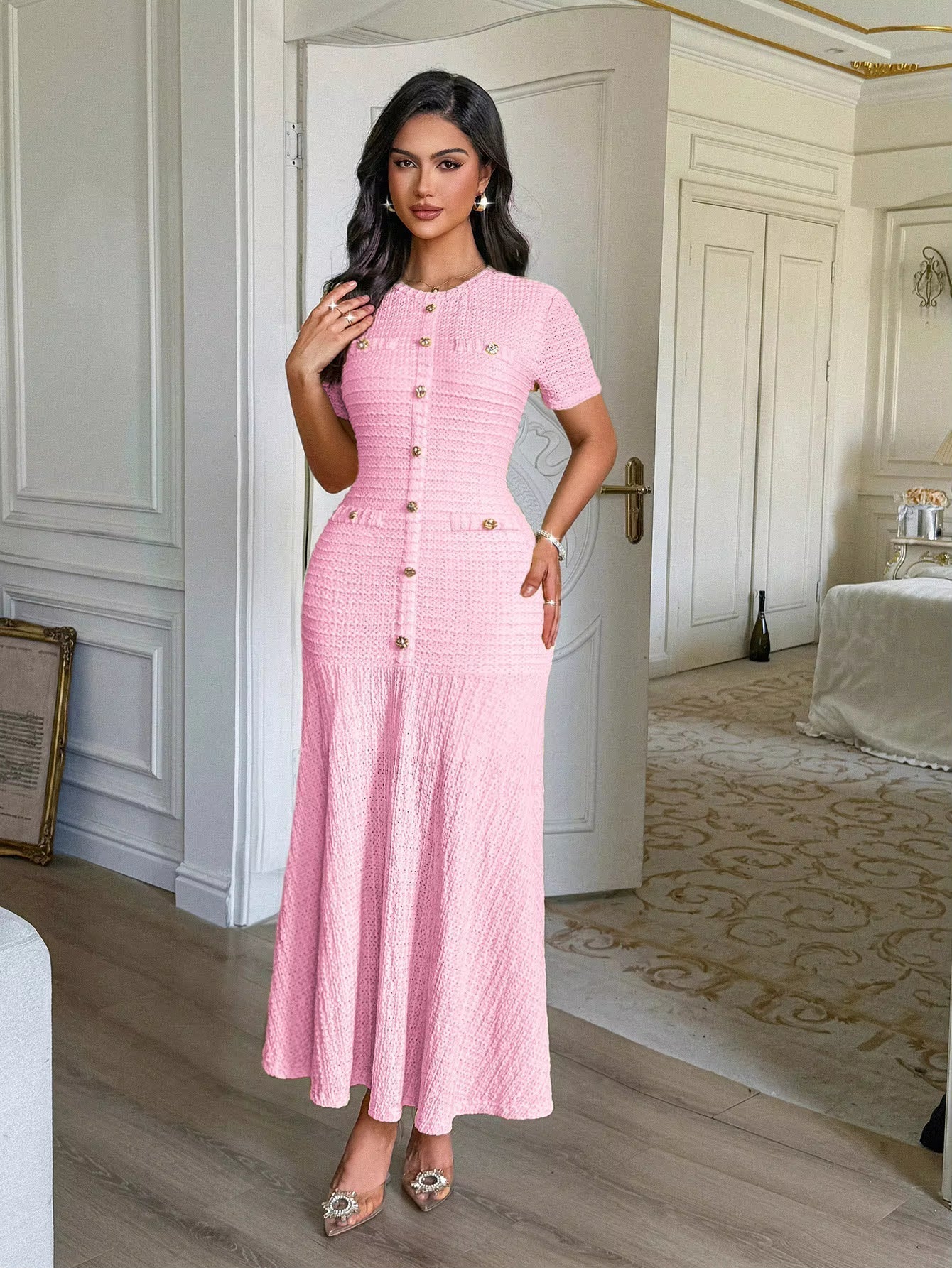 ZEYA - Sylvia Bodycon Flared Midi Dress