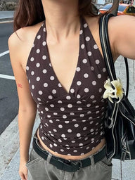 Tamsin pikčasti halter telovnik