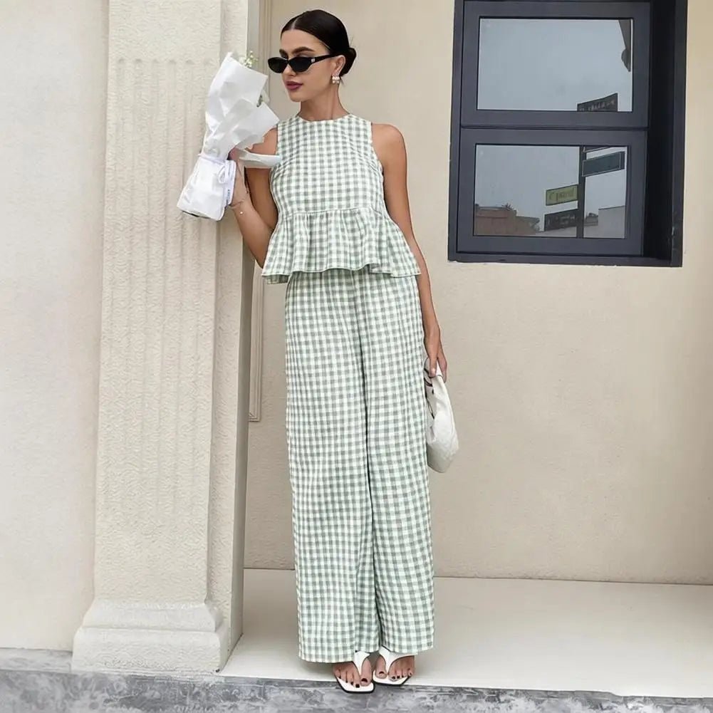 ZEYA - Teagan Plaid Ruffle Two-Piece Set