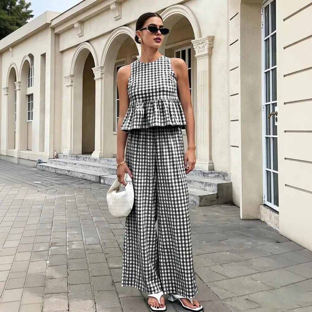 ZEYA - Teagan Plaid Ruffle Two-Piece Set