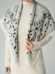 Terry Foulard Carré Tricoté à Franges