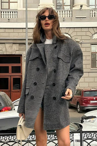 Trisha dlhý kabát s kohúťou stopou