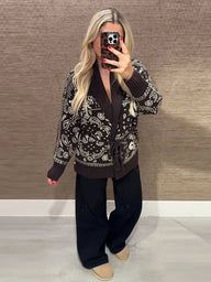 Valerie žakárový pletený cardigan