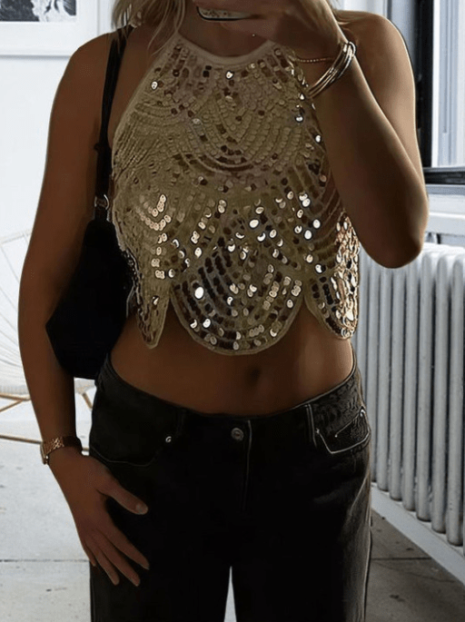 ZEYA - Valerie Sequin Halter Top