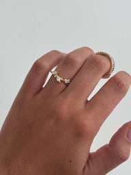 Vanya blad zirkonia bånd ring