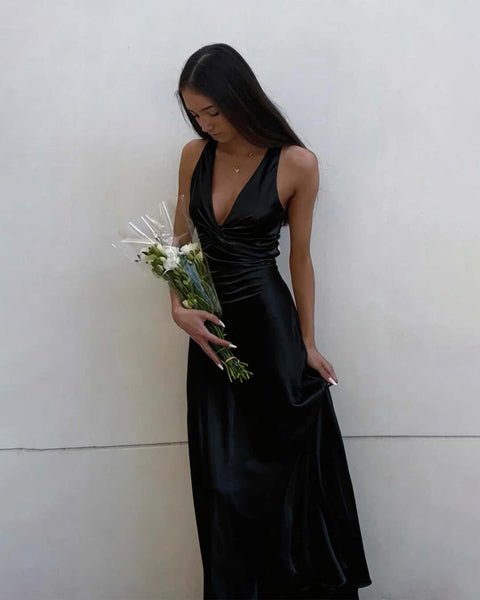 vienna open back satin maxi dress pink satin maxi dress Vienna Open Back Satin Effect Maxi Dress  edikted