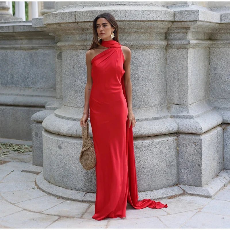 ZEYA - Vivienne Satin Ribbon Backless Evening Gown