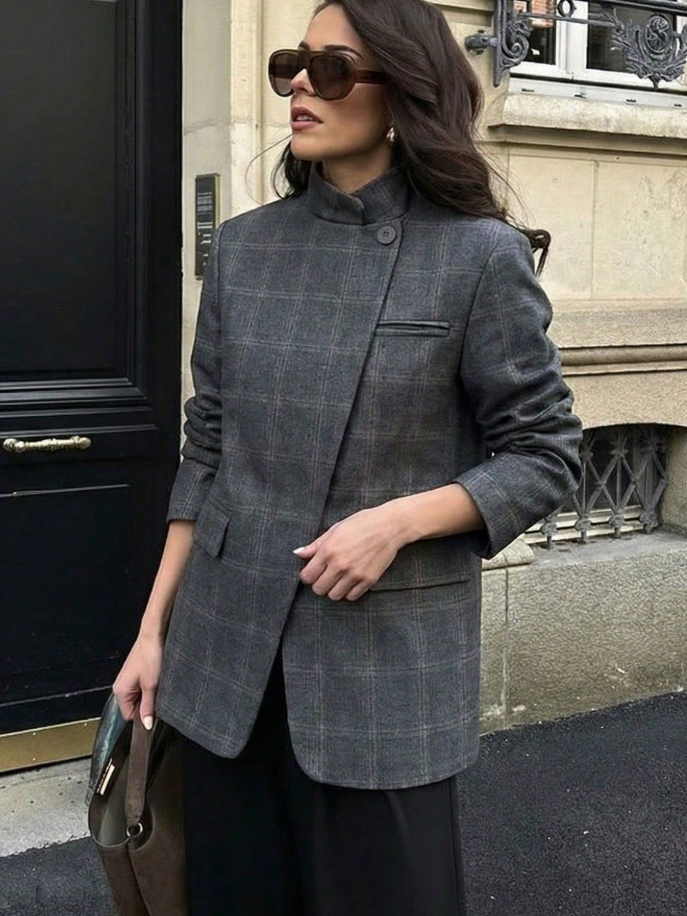 Melanie kostkované sako se stojáčkem